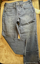 NYDJ Women's Blue Medium Wash Stretch Slim Straight Jeans Size 4 5-Pocket picture