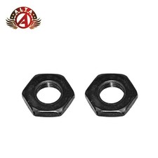2x ALTA 3/8 x 26T Axle Lock Nuts 3mm Black Bike Hub Jam Nuts Front/Freewheel. picture