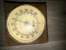 Thermometer Vintage Wooden Case Dial Thermometer, Original Wood Cased picture