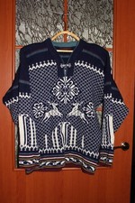 Vintage Telemark Style Skjaeveland Norway Wool sweater  Deers and metal clasp picture