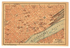 SAINT  PAUL   Original Map City Plan 1905 Minnesota St. Paul US picture