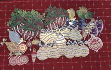 Anna Griffin Vtge. 3-D/flat/foil Ornaments Christmas Embell. st of 90 NEW picture