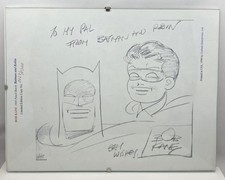 Bob Kane Batman & Robin 1958 Pencil Sketch Signed Authentic Reproduction w/ COA picture