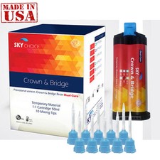 Crown & Bridge Temporary A1/A2/A3.5/B1/Bleach (1/50ml & 10 Mixing Tips) USA Made picture