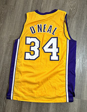 adidas Shaquille O'Neal #34 Los Angeles Lakers NBA Jersey Yellow Purple M picture