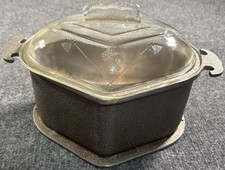 Vintage Guardian Service Triangle Casserole Pan Glass Knight Lid Aluminum MCM picture