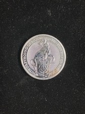 2021 Great Britain  2oz Silver Queen's Beast, White Greyhound of Richmond Round. picture