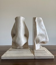C2C Designs Vintage Nose Bookends Pair “Michelangelo David” Resin, Faux Marble picture