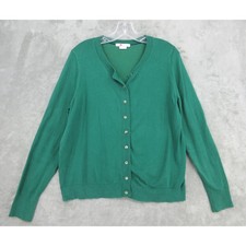 Boden Sweater Womens Size L Cardigan Button Front Casual Lightweight Knit Green picture
