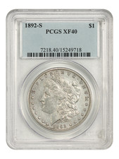 1892-S $1 PCGS XF40 - Morgan Dollar - Scarce Date picture