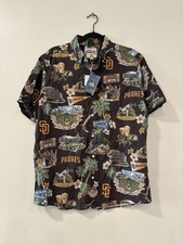 New Reyn Spooner Black San Diego Padres Scenic Button Down Shirt Mens M MLB picture