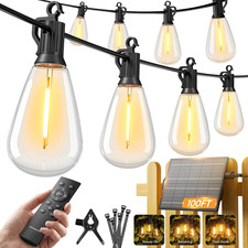 Minetom 100FT Solar String Lights Outdoor Waterproof, S14 Patio Lights picture