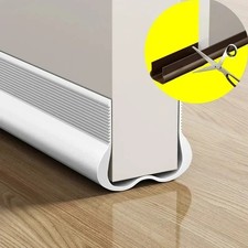 Under Door Bottom Seal Strip Stopper Adjustable Twin Door Draft Guard Soundproof picture