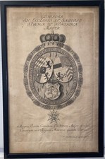 18th C Augsburg Heraldic Engraving Electoral Palatinate Kurpfalz Klauber picture