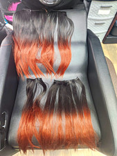 Clip-In Synthetic Straight Ombré Hair Extensions Women 11-20in Black/Auburn 4pc picture