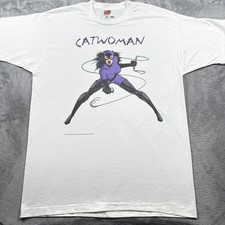 Vintage 1996 Catwoman Rare Single Stitch Fruit Of The Loom T-Shirt Mens XL White picture
