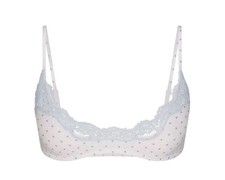 Skims Fits Everybody Lace Scoop Bralette - New - Slate Pin Dot Print - Large picture