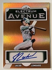 Jacob Lombard RC Auto 6/15 Electrum Avenue Miami Marlins RED HOT Prospect picture