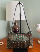 Brahmin Anytime Mini Samba Melbourne Croc Embossed Leather Shoulder Bag picture