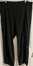 Zenergy By Chico’s Neema Cargo Parachute Pants Black Elastic Waist Athleisure XL picture