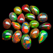 black opal cabochon lot, Natural Ethiopian multifire loose opal cabs for jewelry picture