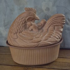 Vintage 1981 Gourmet TopF Terra Cotta Clay Chicken Bakeware Or Tureen. picture