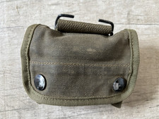 US Army WWII OD Green Canvas Compass Pouch with 1951 Dated Linsaetic Compass picture