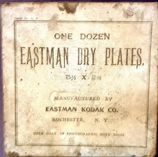 Antique Eastman Kodak Glass Dry Plates 3½×5½ – 5 Plates – Original Box – c.1900 picture