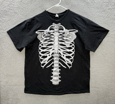Vintage Delta Shirt Adult 2XL XXL Black Skeleton Horror Halloween Grunge Y2K picture