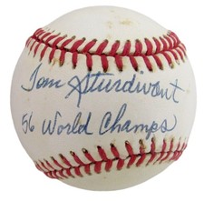 Tom Sturdivant Signed/Inscribed OAL Baseball New York Yankees Beckett 204838 picture