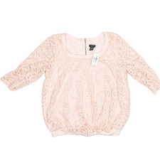 NEW Torrid Women's Pink Lace Top Pink Plus Size 1 NWT 4K Lace picture