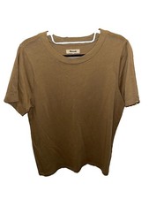 Madewell Women's Shrunken Tee Supima Cotton T-Shirt Crew Neck Tan Brown NWOT picture