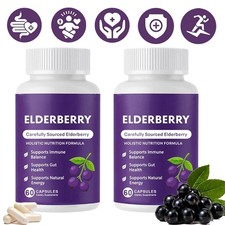 Elvera Elderberry Gut Support Complex - Organic Black Elderberry Soft Capsules picture