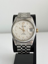 TUDOR Rolex Prince Date, Ref 74033 Silver Diamond-set Dial, Fluted Bezel picture
