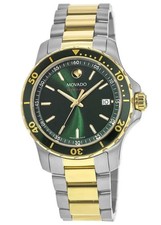 New Movado Series 800 Green Dial Two Tone Gold 2600147 Mens Swiss 40mm Watch picture
