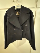 Burberry Women's Wool Pea Coat- Black Size 40 picture