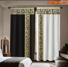 DUTCH HAMMER VELVET CURTAIN WHITH AWONDERFUL 2D VERSACE DESIGN SEE DESCRIPTION picture