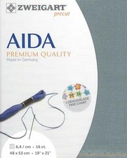 Precut Zweigart Aida 16 count Misty Blue 3251/594 picture