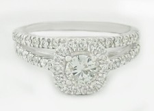 GENUINE 1.87 Cts DIAMONDS 14K WHITE GOLD - 2 Pieces RING SET * ZALES picture