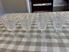Set of 4 Waterford Crystal Lismore Wine Goblets Round Stemmed Goblets picture