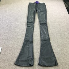 Guapi Pants Mens 28 Black Faux Leather Flare Limited Edition Designer 528925-30 picture