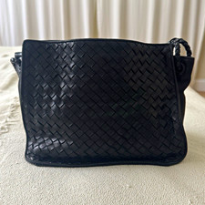 Bottega Veneta Black Intrecciato Woven Shoulder Bag.  picture