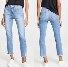 Paige Cindy Jeans in Mel Destroyed Hem Straight Leg Size 26 picture