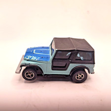 AFX  Aurora Jeep CJ-7 HO Slot Car Blue Black Magna-Traction Vintage picture