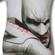 BATMAN Arkham City Graphic T-Shirt Cotton White Men’s XL Superhero Tee NIB picture