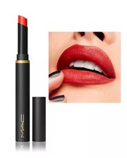 M.A.C. Powder Kiss Velvet Blur Slim Lipstick-877 Devoted to Chili-NIB picture