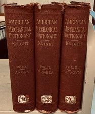 VTG Knight's American Mechanical Dictionary 3 Vol 1882 Leather picture