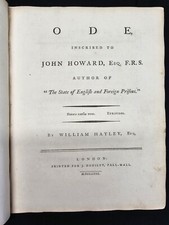 1780 HAYLEY Ode Inscribed to John Howard, Esq FIRST EDITION Rare POETRY Prisons picture