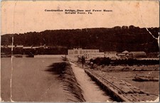 Construction Bridge Dam and Power House McCalls Ferry Pennsylvania Postcard picture