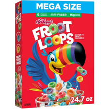 Kellogg's Froot Loops Original Breakfast Cereal, Good Source of Fiber, 24.7 oz picture
